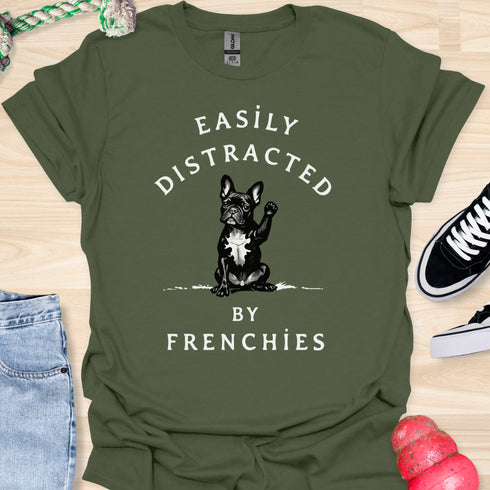 Easily distracted by frenchies - V17 - The Wave T-Shirt